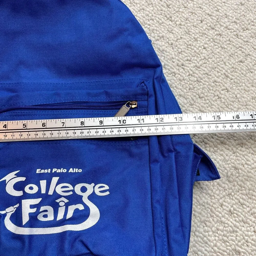 Unbranded Youth Backpack Blue Solid East Palo Alto College Fair Logo Zip School